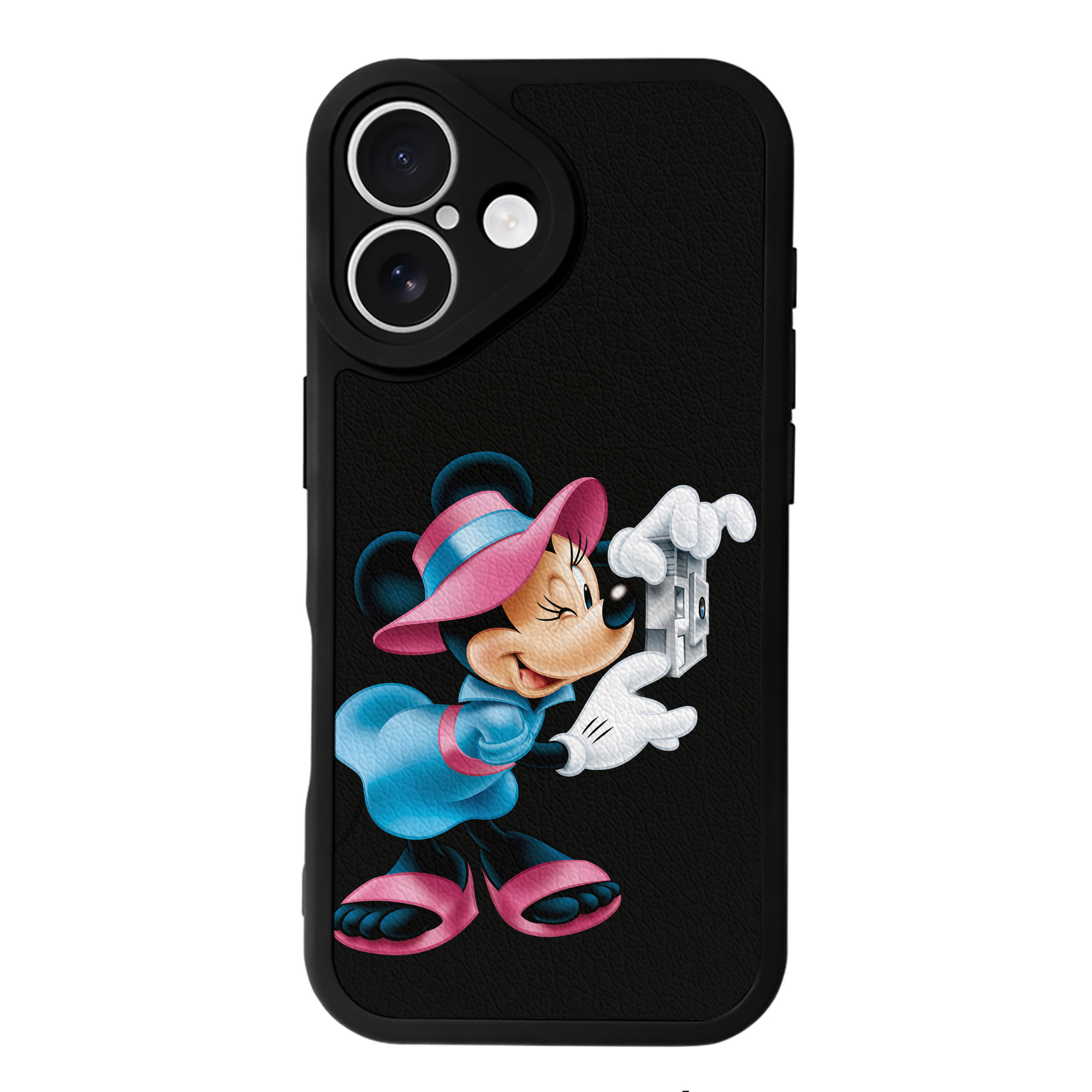 （画像用） ミッキーマウス Mickey Mouse 【iPhone 16シリーズ対応】シリコンスマホケース（レザー調） 材質：シリコン